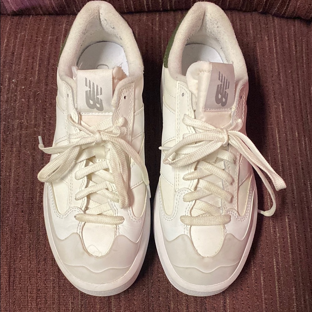 New Balance Cream and White Athletic Shoes